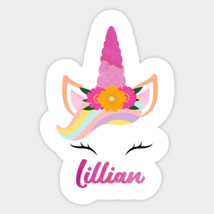 Name lillian unicorn lover Sticker